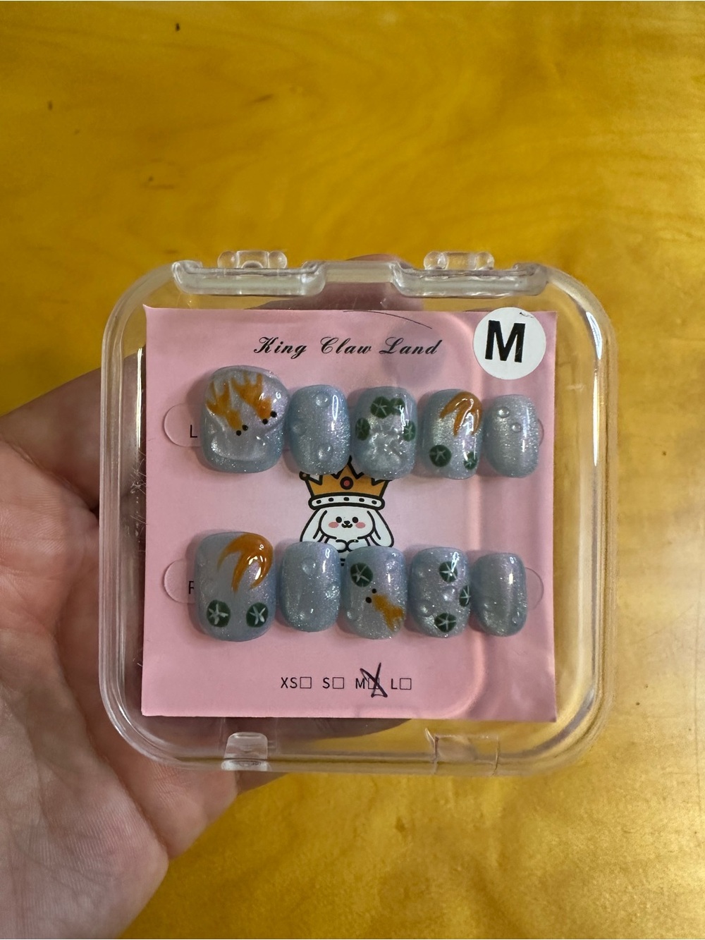Custom Press On Nails Square Oval Short Length Koi Fish NEW in BOX Medium